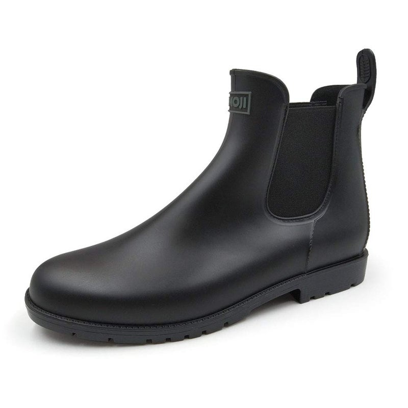 Amoji Unisex Chelsea Rain Boots Waterproof Ankle Boots Short Rainy Footwear 919 Black 9.5 Women/8 Men - Image 1